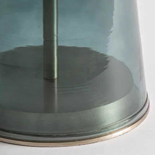Table basse verre bleu et marbre blanc 31 cm Vical Home — vue 4