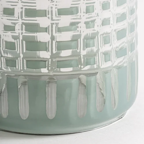 Table basse verre bleu et marbre blanc 48 cm Vical Home — vue 4