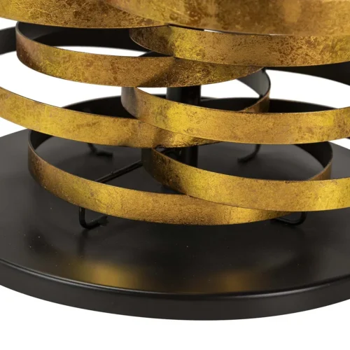 Table basse verre et métal doré Yuku anneaux empilés Ethan Chloé 92 cm — vue 6