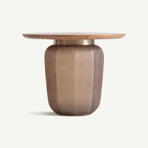 Meubles Vical Home Table basse verre marron et bois de manguier 59 cm Vical Home