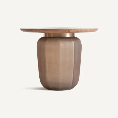 Meubles Vical Home Table basse verre marron et bois de manguier Vical Home