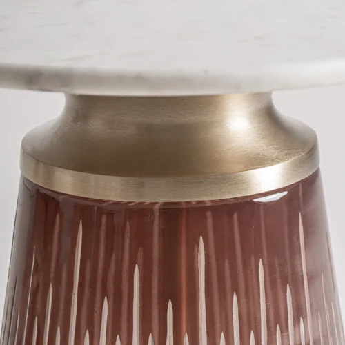 Table basse verre marron et marbre blanc Vical Home — vue 3