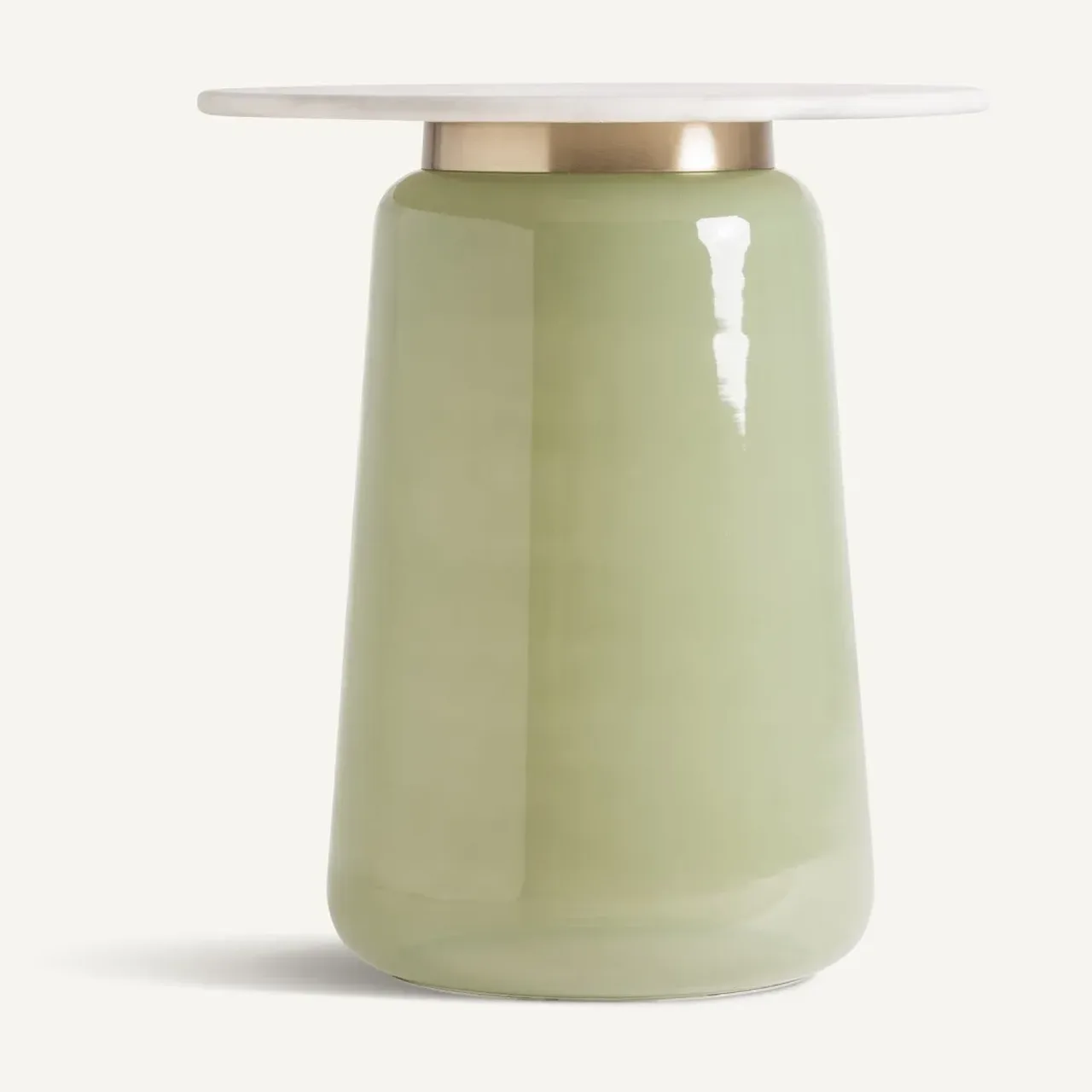 Table basse verre pistache et marbre blanc Vical Home