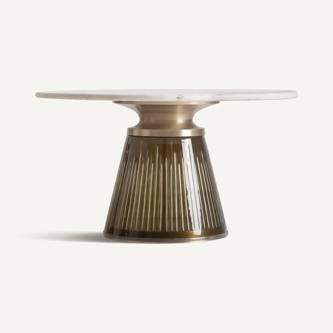 Table basse verre vert et marbre blanc Vical Home