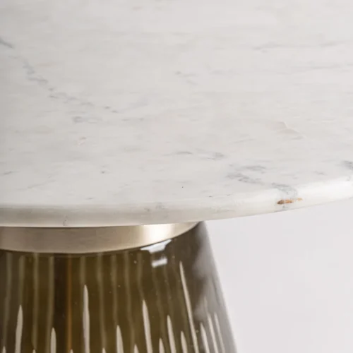 Table basse verre vert et marbre blanc Vical Home — vue 2