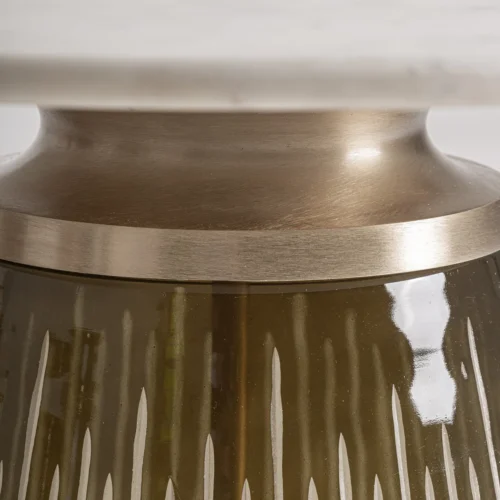 Table basse verre vert et marbre blanc Vical Home — vue 3