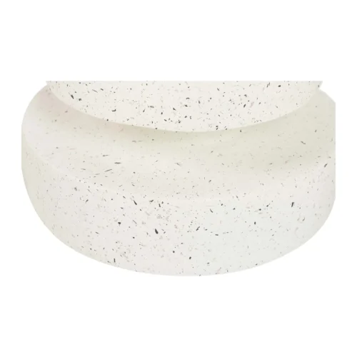 Table d'appoint galets aspect pierre blanche mouchetée Ethan Chloé 46 cm — vue 6