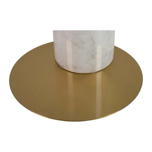 Table d'appoint marbre blanc Tucson plateau verre dépoli Ethan Chloé 45 cm — vue 10
