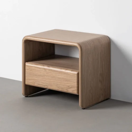 Table de chevet 1 tiroir finition effet bois Ixia 60 cm