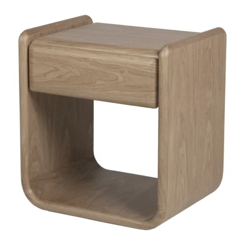 Tables de chevet Ethan Chloé Table de chevet arrondie avec tiroir Ligna plaqué noyer Ethan Chloé