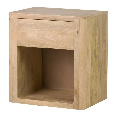 Tables de chevet Ethan Chloé Table de chevet bois de manguier Felo tiroir et niche Ethan Chloé 55 cm