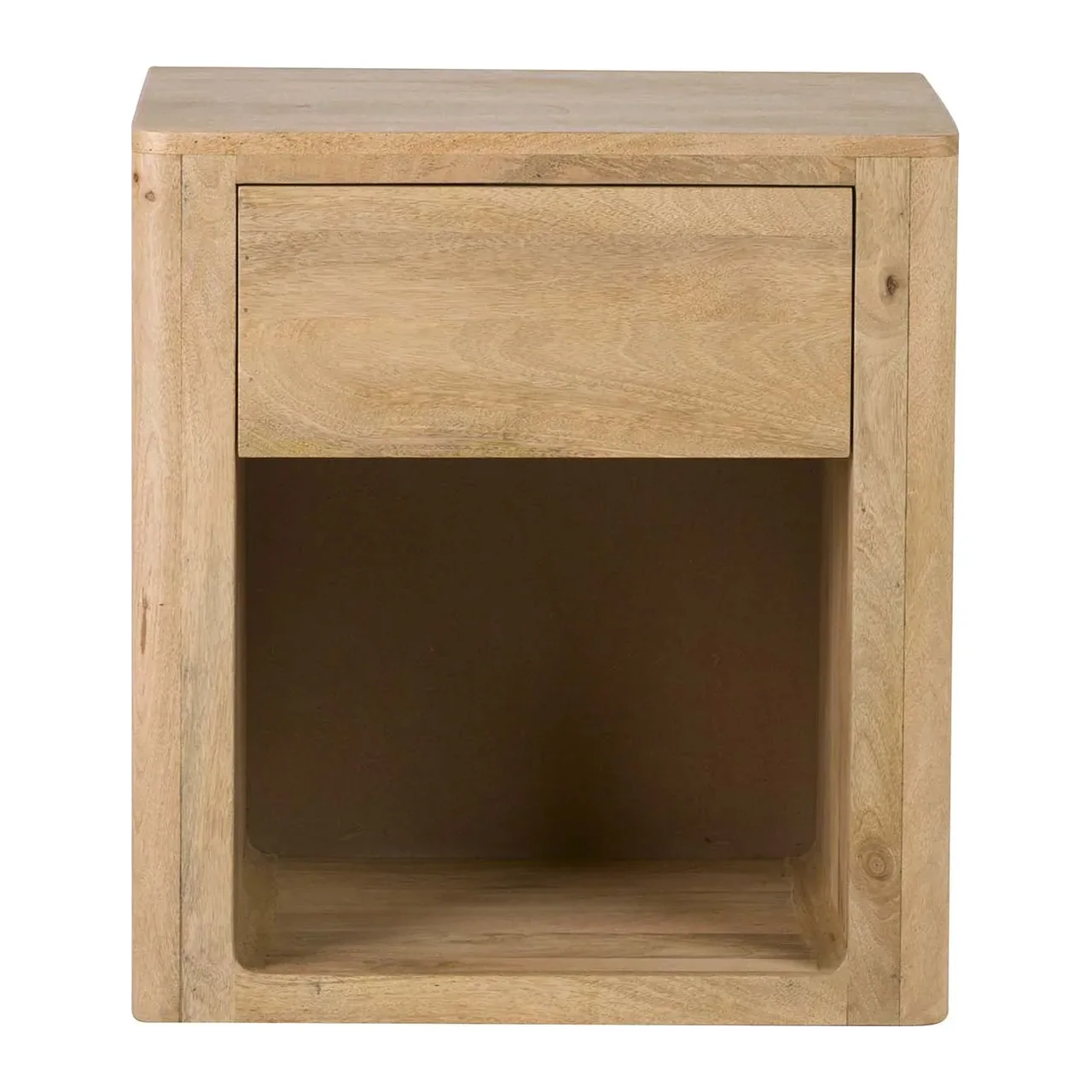 Table de chevet bois de manguier Felo tiroir et niche Ethan Chloé 55 cm — vue 4