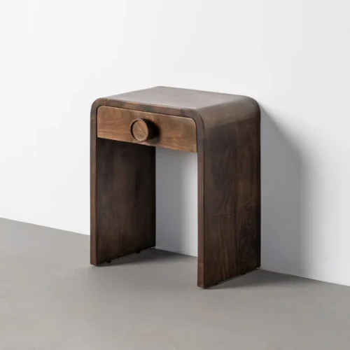 Table de chevet bois de manguier marron Ixia 45 cm