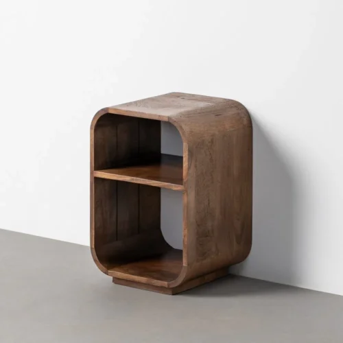 Tables de chevet Ixia Table de chevet bois de manguier massif marron 2 niches Ixia 35 cm