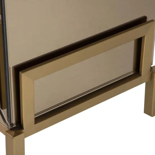 Table de chevet miroir champagne Prestine 2 tiroirs dorés Ethan Chloé 65 cm — vue 13