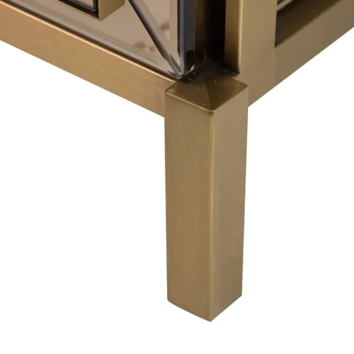 Table de chevet miroir champagne Prestine 2 tiroirs dorés Ethan Chloé 65 cm — vue 14