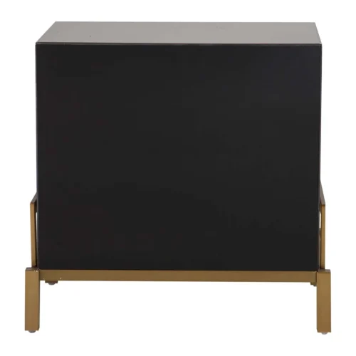 Table de chevet miroir champagne Prestine 2 tiroirs dorés Ethan Chloé 65 cm — vue 5