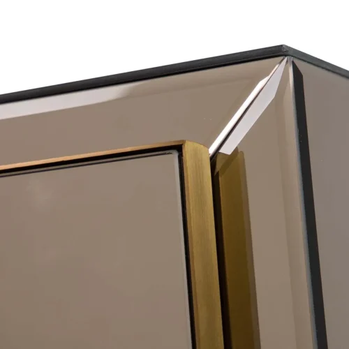 Table de chevet miroir champagne Prestine 2 tiroirs dorés Ethan Chloé 65 cm — vue 8
