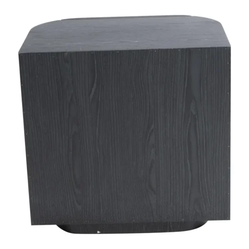 Table de chevet noire veinée 2 tiroirs Ligna angles arrondis Ethan Chloé 56 cm — vue 3