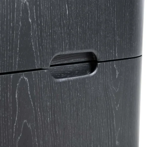 Table de chevet noire veinée 2 tiroirs Ligna angles arrondis Ethan Chloé 56 cm — vue 9