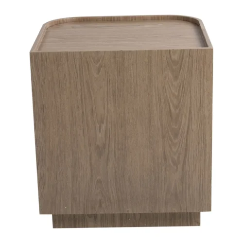 Table de chevet plaqué noyer 2 tiroirs Ligna angles arrondis Ethan Chloé 50 cm — vue 4