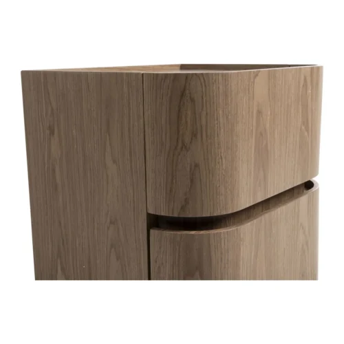 Table de chevet plaqué noyer 2 tiroirs Ligna angles arrondis Ethan Chloé 50 cm — vue 9