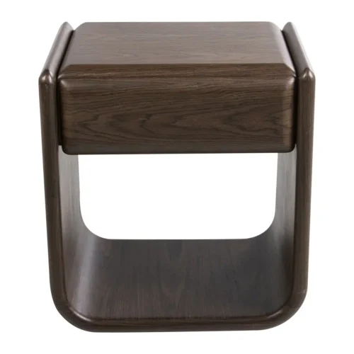 Table de chevet plaqué noyer foncé Ligna arche ouverte Ethan Chloé 51 cm — vue 2