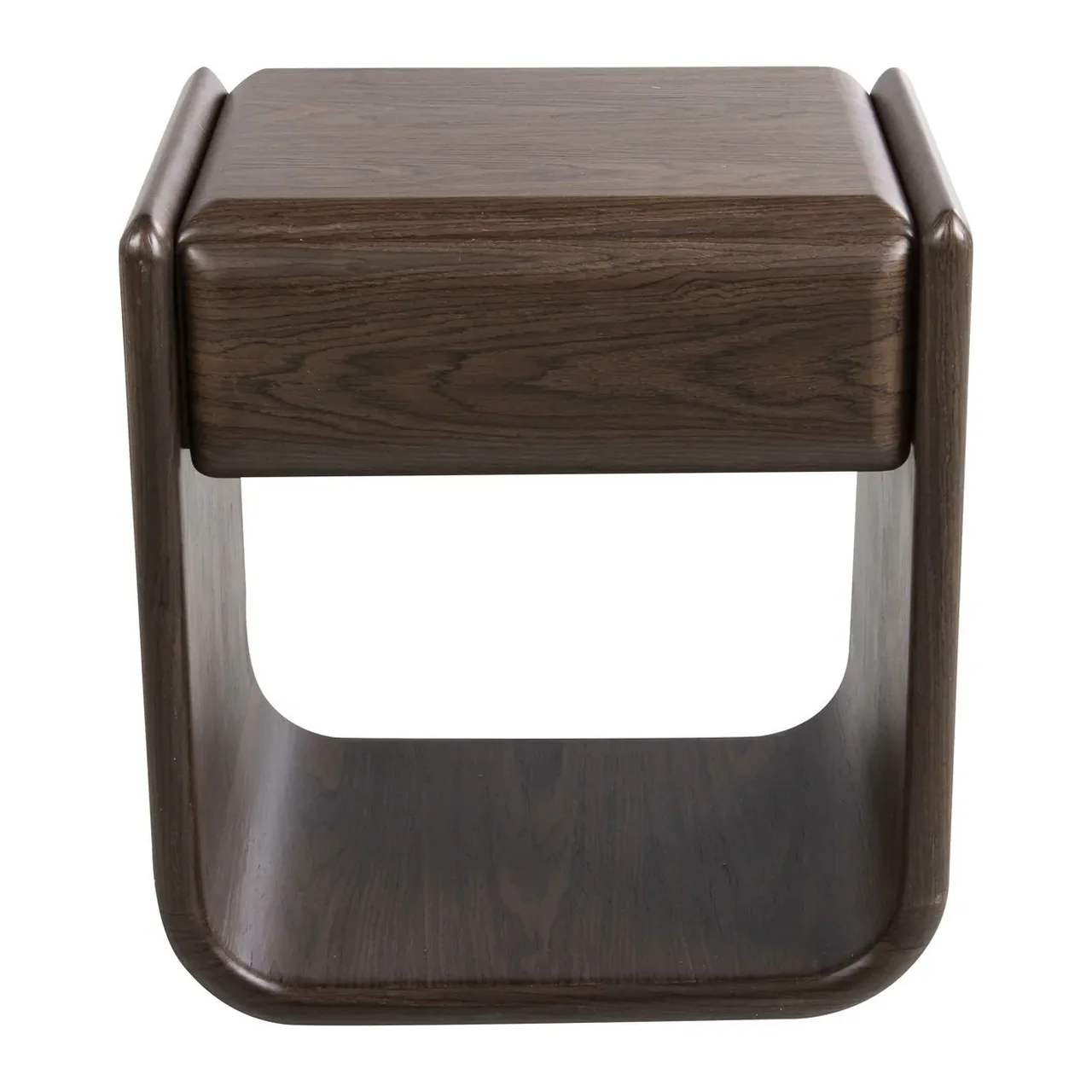 Table de chevet plaqué noyer foncé Ligna arche ouverte Ethan Chloé 51 cm — vue 2