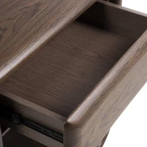 Table de chevet plaqué noyer foncé Ligna arche ouverte Ethan Chloé 51 cm — vue 5