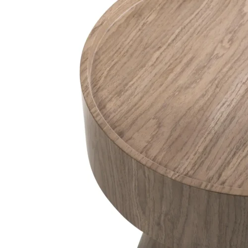 Table de chevet plaqué noyer pied évasé Ligna un tiroir Ethan Chloé 52 cm — vue 4