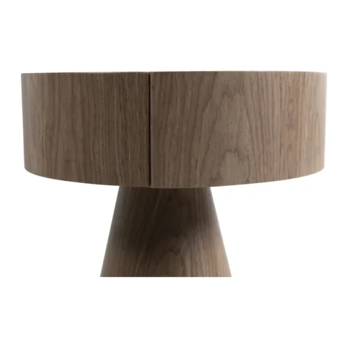 Table de chevet plaqué noyer pied évasé Ligna un tiroir Ethan Chloé 52 cm — vue 6
