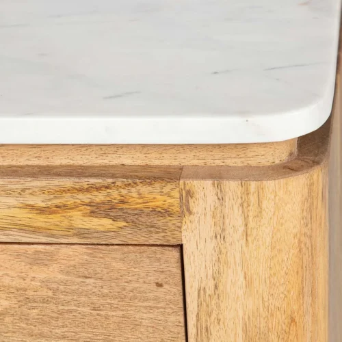 Table de chevet plateau marbre Felo bois de manguier Ethan Chloé 55 cm — vue 10