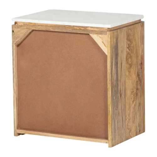 Table de chevet plateau marbre Felo bois de manguier Ethan Chloé 55 cm — vue 5