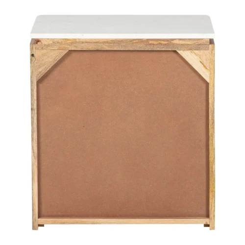 Table de chevet plateau marbre Felo bois de manguier Ethan Chloé 55 cm — vue 6