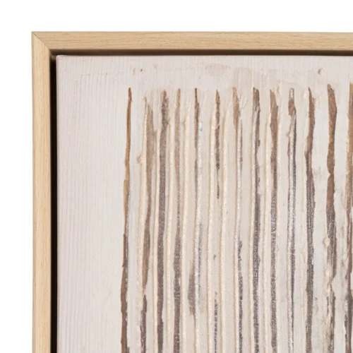 Tableau abstrait beige et vert peint à la main Ixia 100 × 100 cm — vue 2