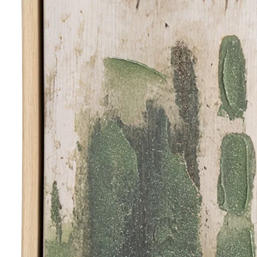Tableau abstrait beige et vert peint à la main Ixia 100 × 100 cm — vue 4