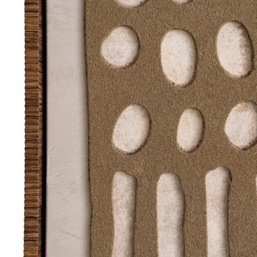 Tableau abstrait relief points et bâtonnets beige et marron Ixia 80 × 120 cm — vue 4