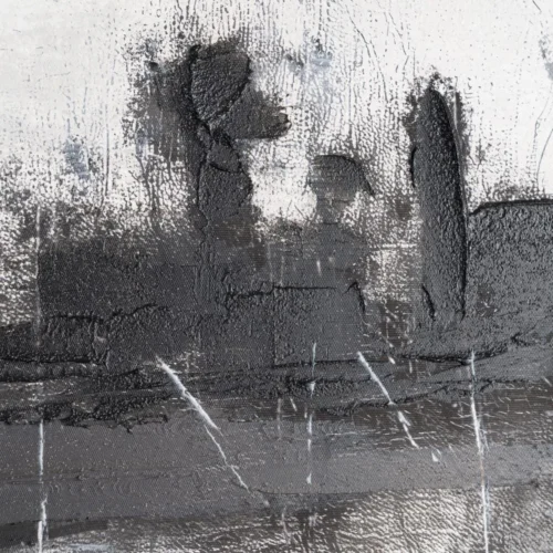 Tableau paysage noir et blanc arbres et herbes hautes Ixia 80 × 120 cm — vue 3
