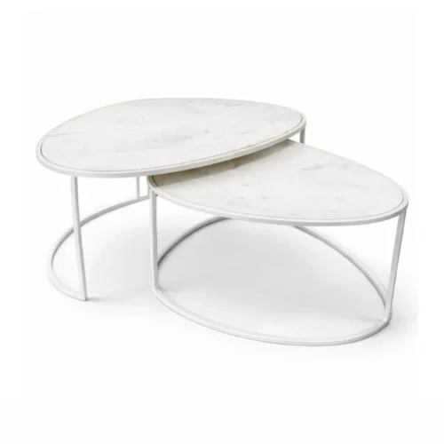 Meuble de salon Tables Basses Alba Blanc Athezza