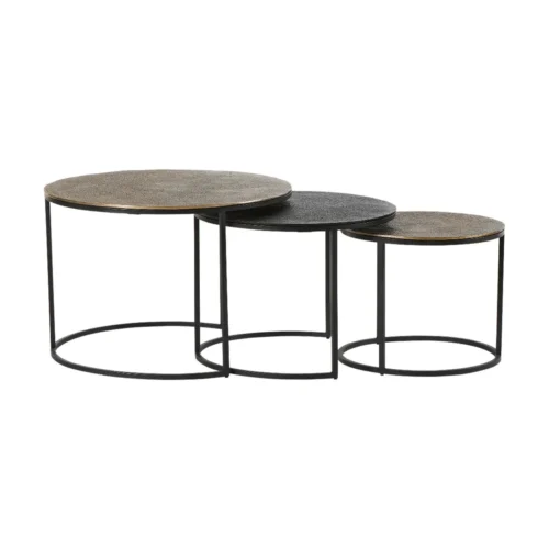 Tables Basses Yuli Dorée/Noire/Cuivrée S/3 Athezza — vue 2
