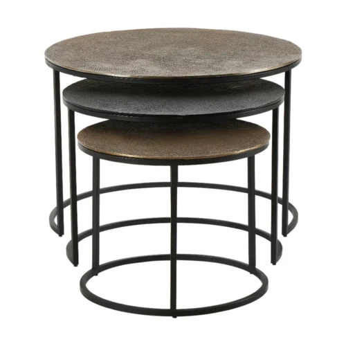 Tables Basses Yuli Dorée/Noire/Cuivrée S/3 Athezza — vue 3