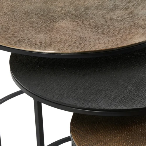 Tables Basses Yuli Dorée/Noire/Cuivrée S/3 Athezza — vue 4