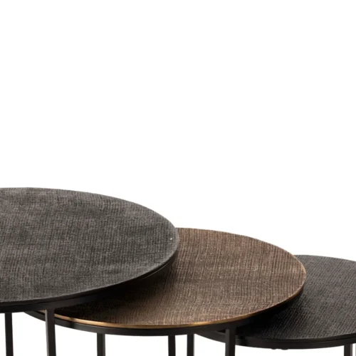 Tables Basses Yuli Noire/Dorée/Noire S/3 Athezza — vue 5