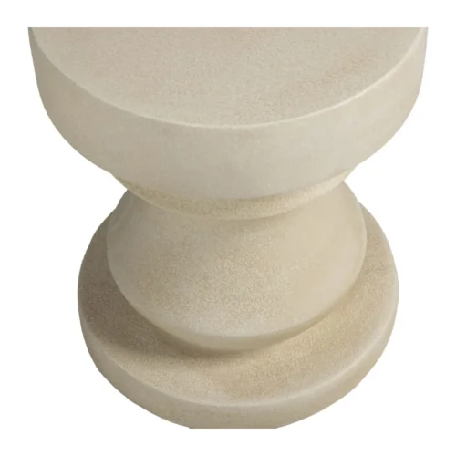 Bout de canapé balustre aspect pierre beige clair tourné Ethan Chloé 46 cm — vue 5