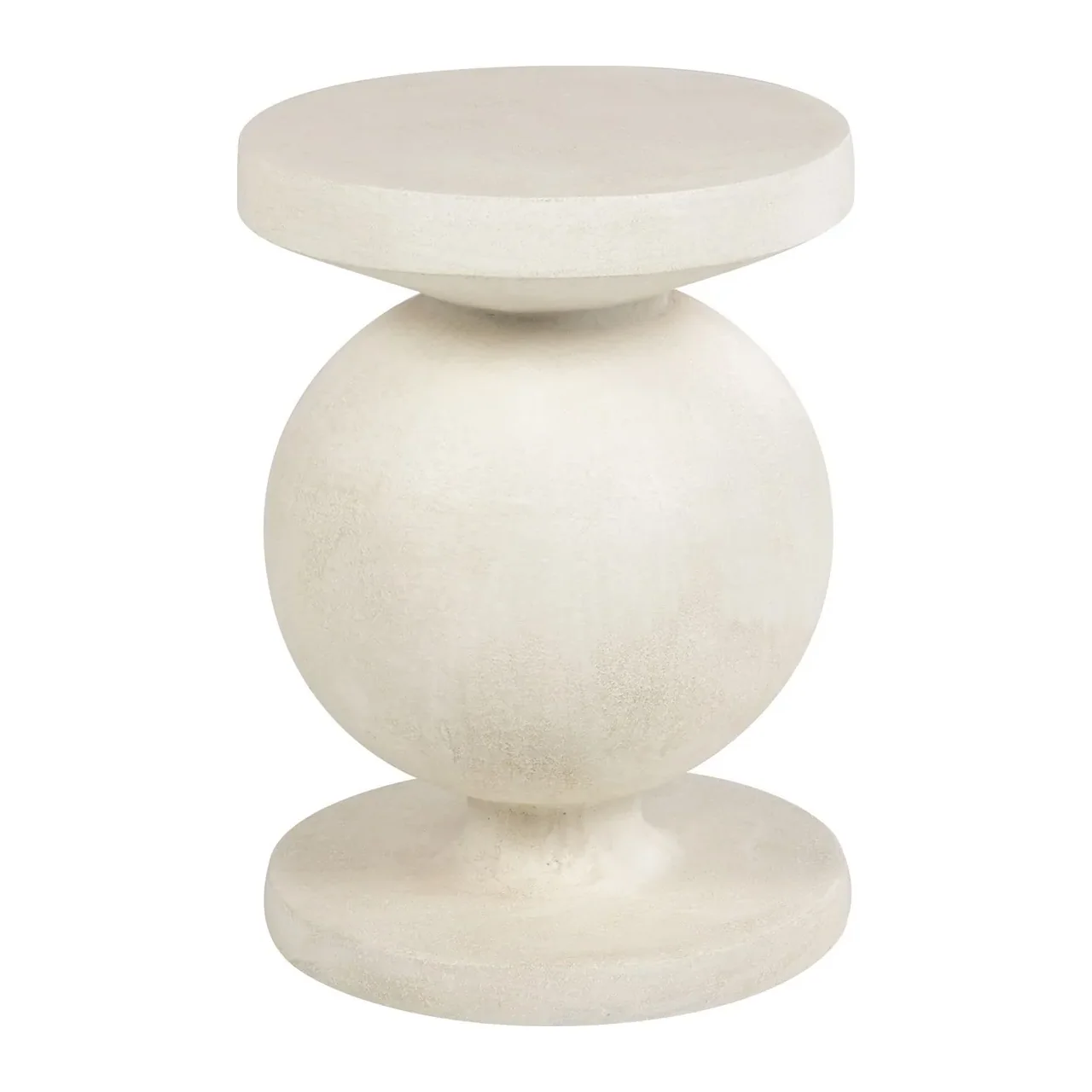 Bout de canapé aspect pierre crème à renflement sphérique Ethan Chloé 57 cm