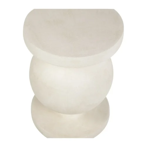 Bout de canapé aspect pierre crème à renflement sphérique Ethan Chloé 57 cm — vue 2