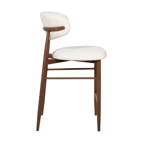 Tabouret Bar Georgia Beige Pied Noyer Athezza — vue 3