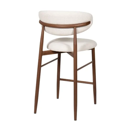 Tabouret Bar Georgia Beige Pied Noyer Athezza — vue 4