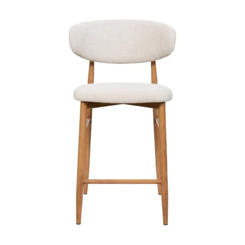 Tabouret Bar Georgia Beige Pied Naturel Athezza — vue 2