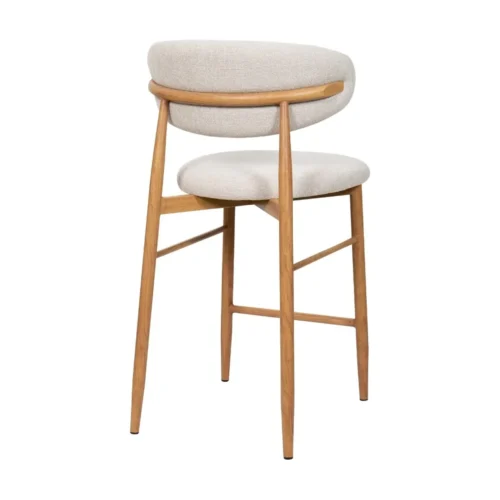 Tabouret Bar Georgia Beige Pied Naturel Athezza — vue 4